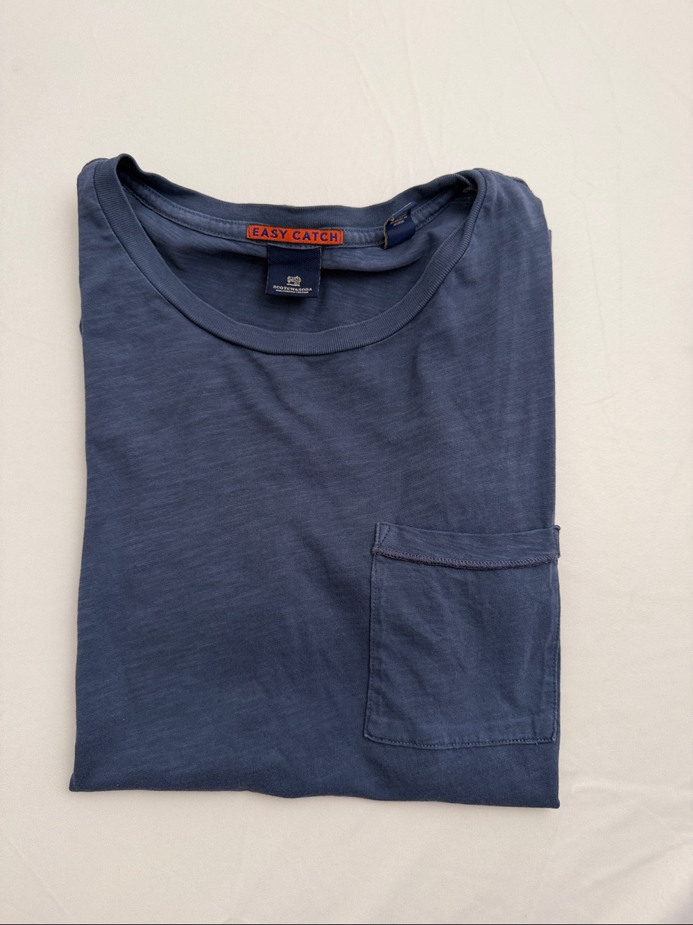 Scotch & Soda Easy Catch navy blue one pocket slubbed short sleeve t-shirt S
